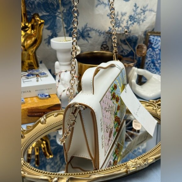 🆕 LYN AROUND 🧿 NWT "The Sun" Tarot Card Tote, Pearl Chain Strap - Picture 3 of 15